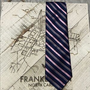Michael Kors Navy and Pink Striped Tie